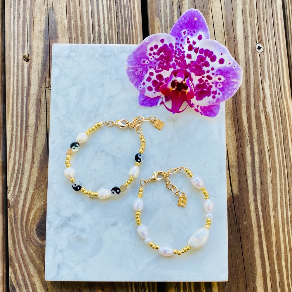 DANNIJO Valeria Bracelet Freshwater Pearl Yin Yang set NWT - Picture 13 of 16